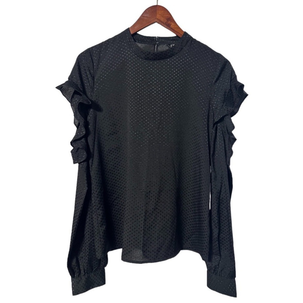 NEW Express Blouse Womens Small Ruffle Sleeve Victorian Inspired Dark Romantic